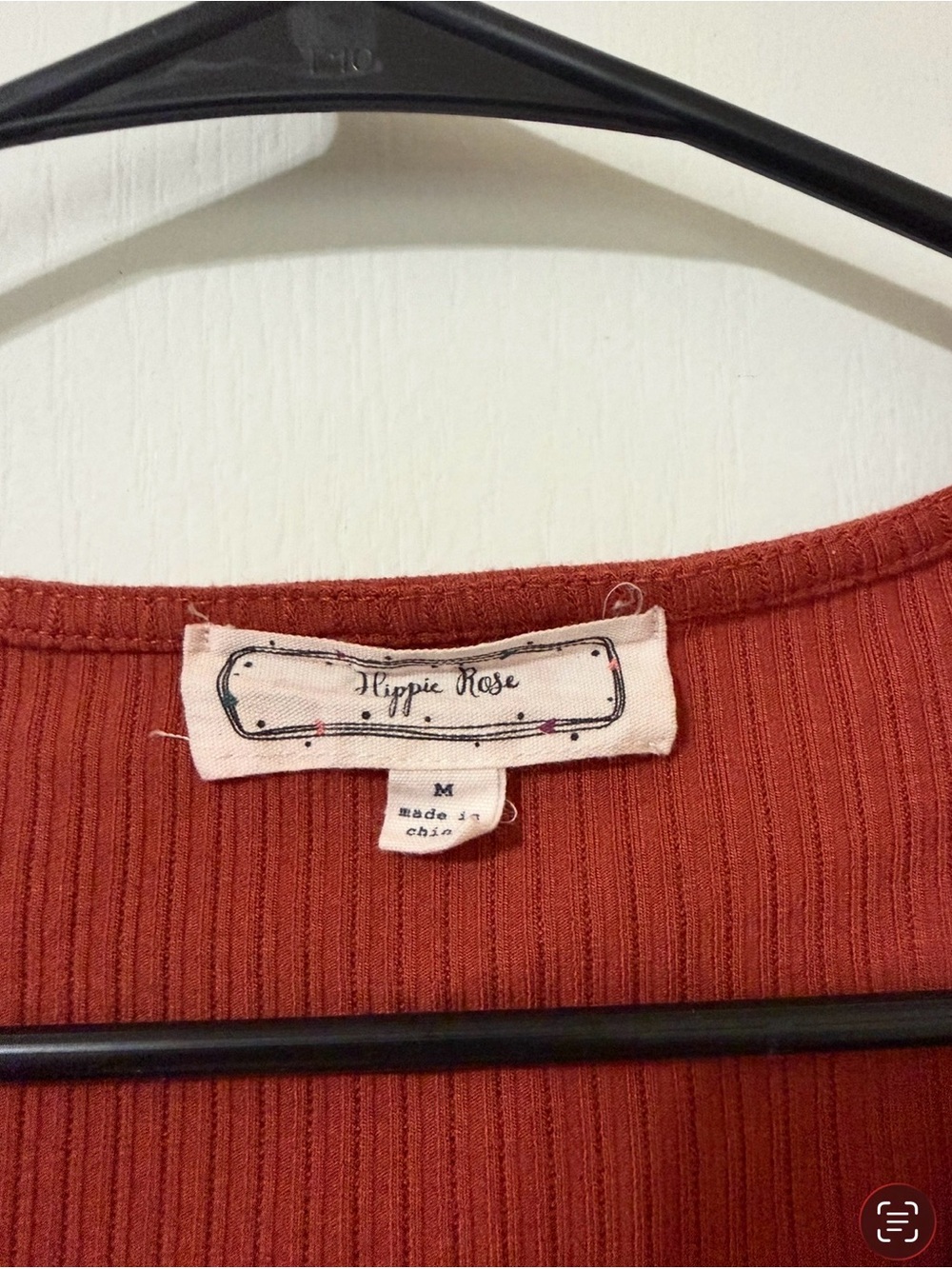 Hippie Rose Rust Ruched Drawstring Top - Picture 3 of 3